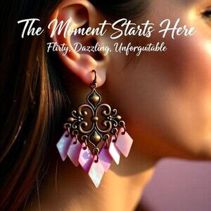 Chandelier Dangle Earrings! Copper & Lilac ~ Vibrant Playful Feminine & Sexy!